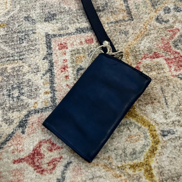 NWT Free People Leather Bag Lanyard Lapis Coin Purse - Picture 4 of 4